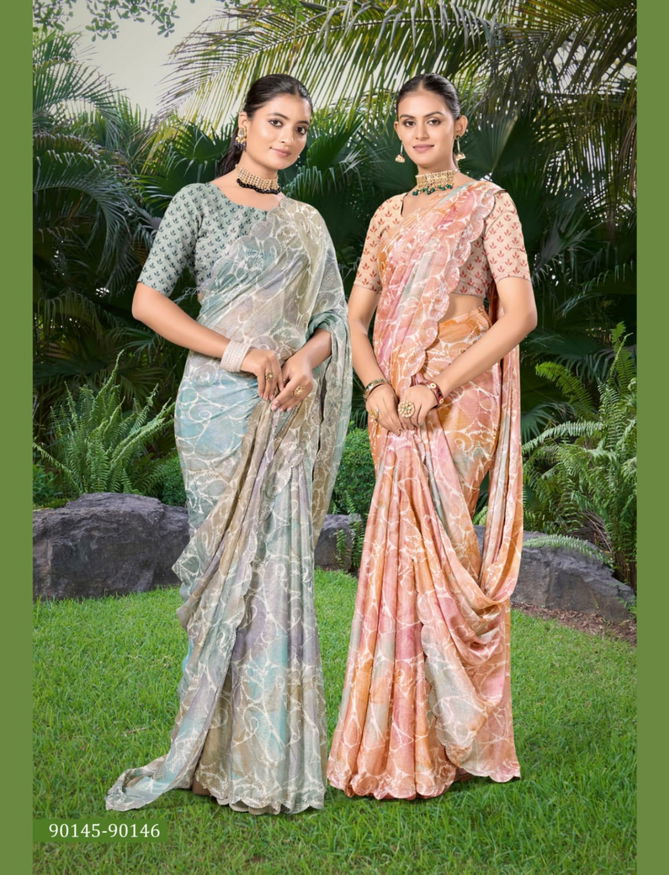 Gulmohar Vol 2 By Saumya Printed Chiffon Sarees Wholesale Shop In Surat